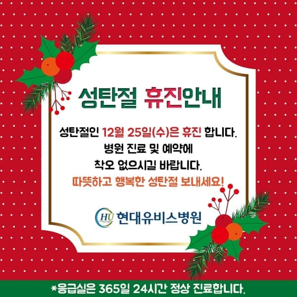 성탄절 휴진 안내 사진 1